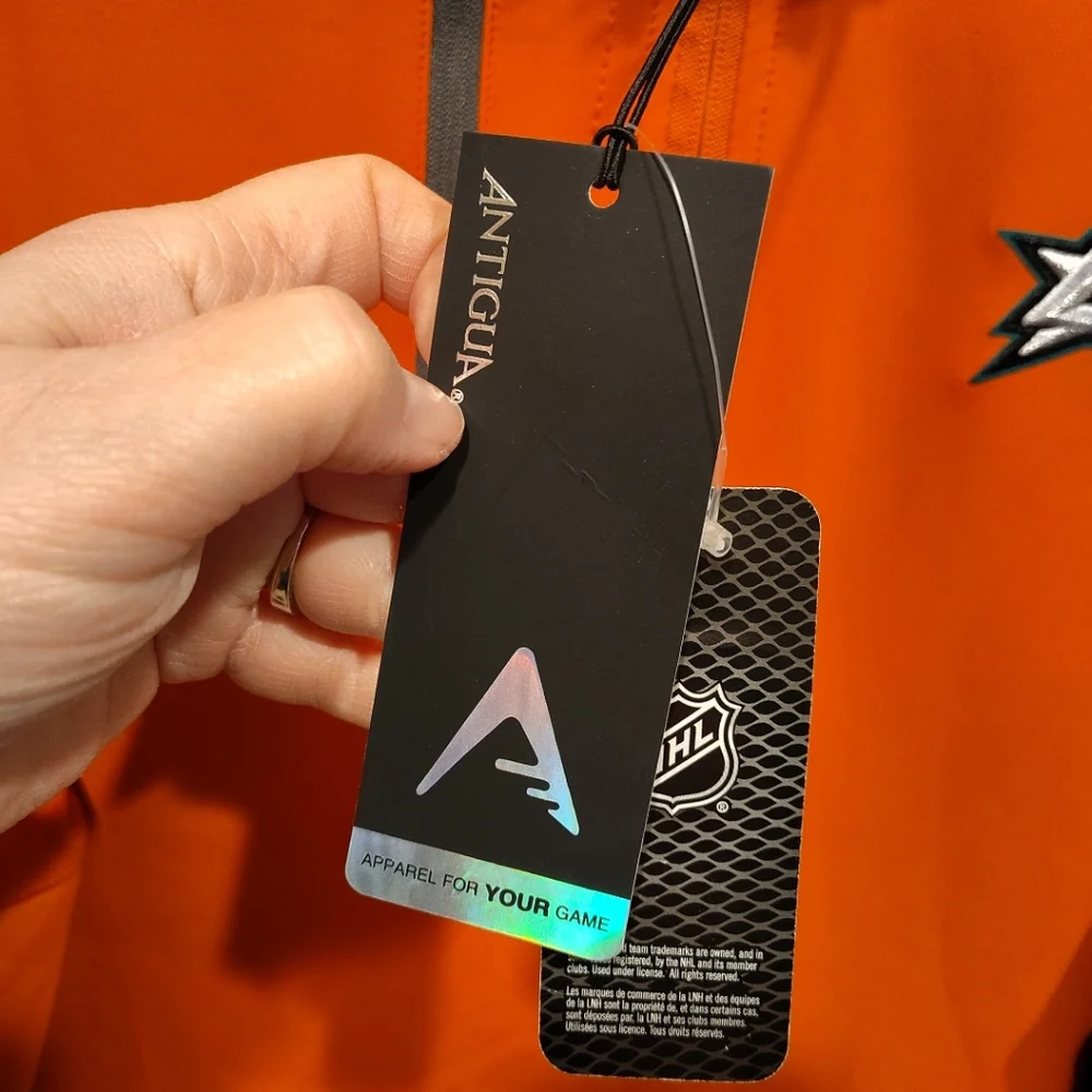 Antigua NWT Dallas Stars NHL Orange 1/4 Zip Scuba Pullover Sz L Embroidered Logo - Picture 3 of 7